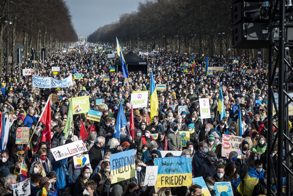 Berlin, 27.02.2022: Demonstration unter dem Motto Frieden für die Ukraine