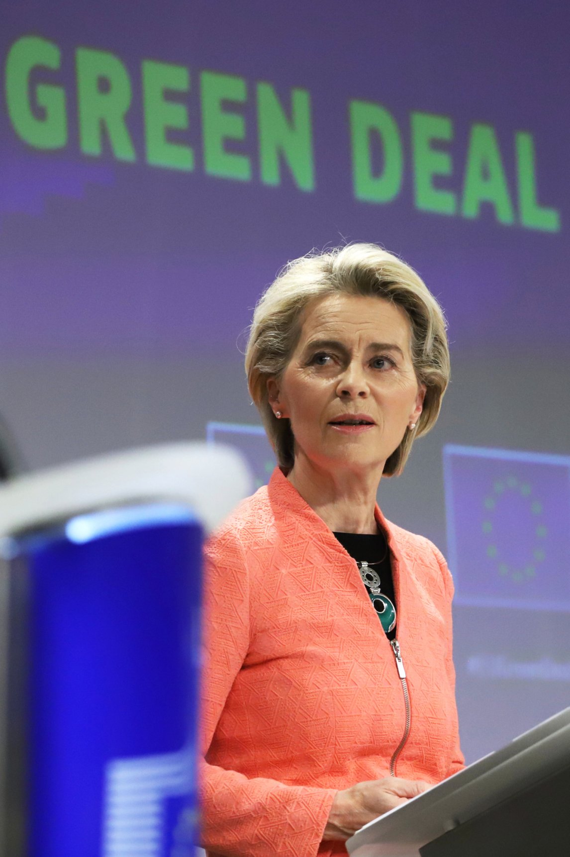 <p>EU-Kommissionspräsidentin Ursula von der Leyen bei der Verkündung des „Green Deal“. Bis 2050 soll die Staatengemeinschaft klimaneutral wirtschaften</p>
