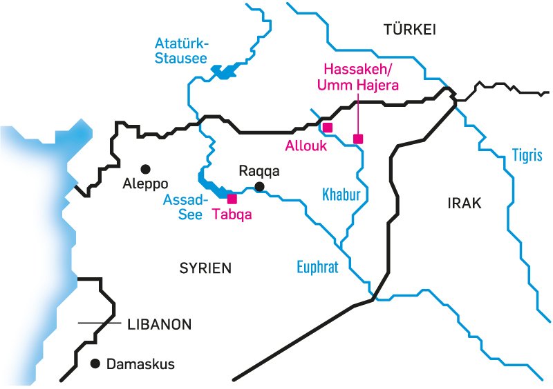 <p>WASSERWIRTSCHAFT Die wichtigen Flüsse erreichen nicht alle Regionen in Syrien</p>
